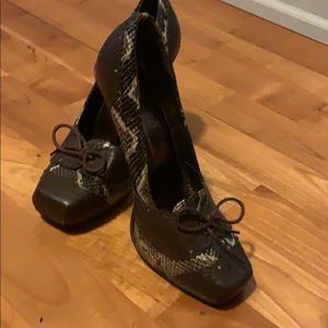 Rampage Corey Pumps Brown and Snakeskin Loafer